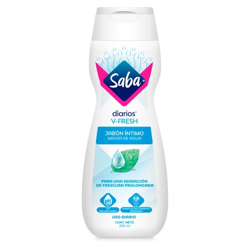 Jabón Íntimo Saba V-Fresh Menta De Agua - 200 ml