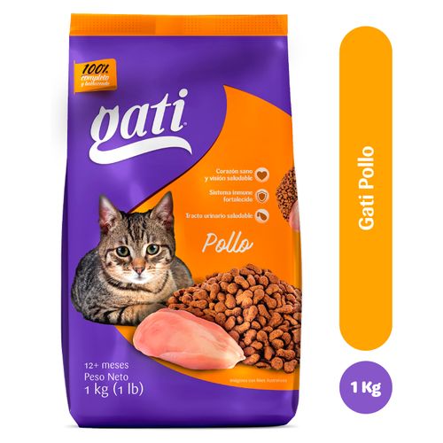 Alimento Gati Para Gato Adulto Sabor Pollo, Más 2 Meses - 1kg