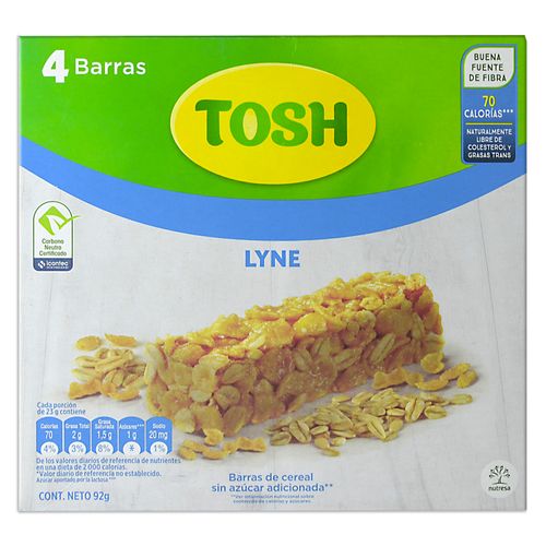 Barra De Cereal Tosh Lyne 4Unidades - 92 g