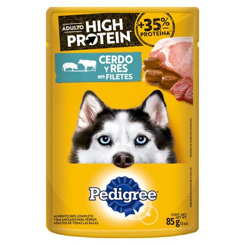 Pouch Pedigree High Prot Cerdo Y Res - 85 g