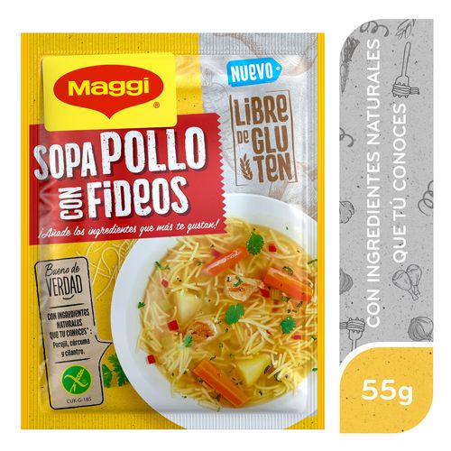 Sopa Maggi Pollo Con Fideos Libre de Gluten sobre -55g