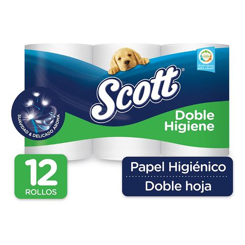 Papel Higiénico Scott 2En1 Doble Hoja - 12 Rollos