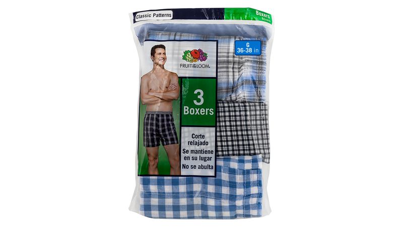 Boxer Fruit Of The Loom Tejid Plan Color Blanco 3 Pack Talla M