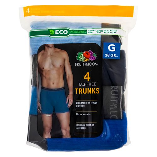 Boxer Fruit Of The Loom Brief Color Azul 4 Pack Talla L