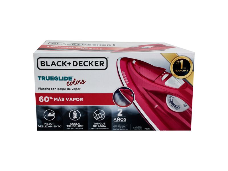 Plancha-De-Vapor-Marca-Black-Decker-TrueGlide-Colors-Con-Golpe-De-Vapor-Roja-IRBD302-5-28879