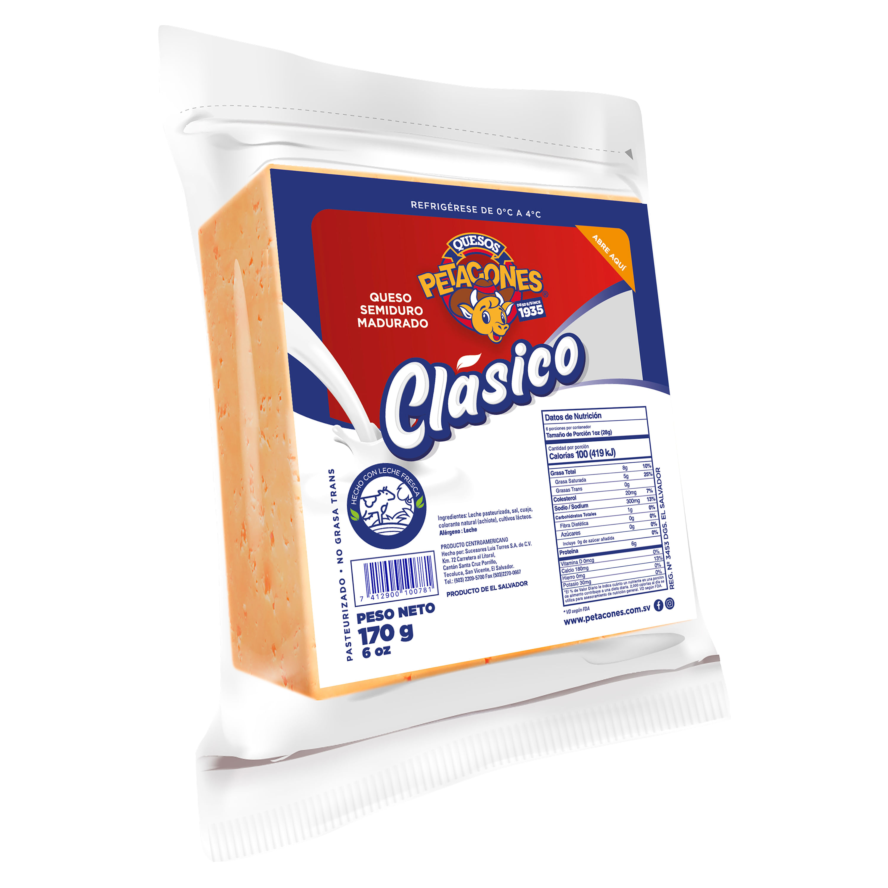 Comprar Queso Clásico Petacones Semiduro Madurado - 170 g | Walmart ...