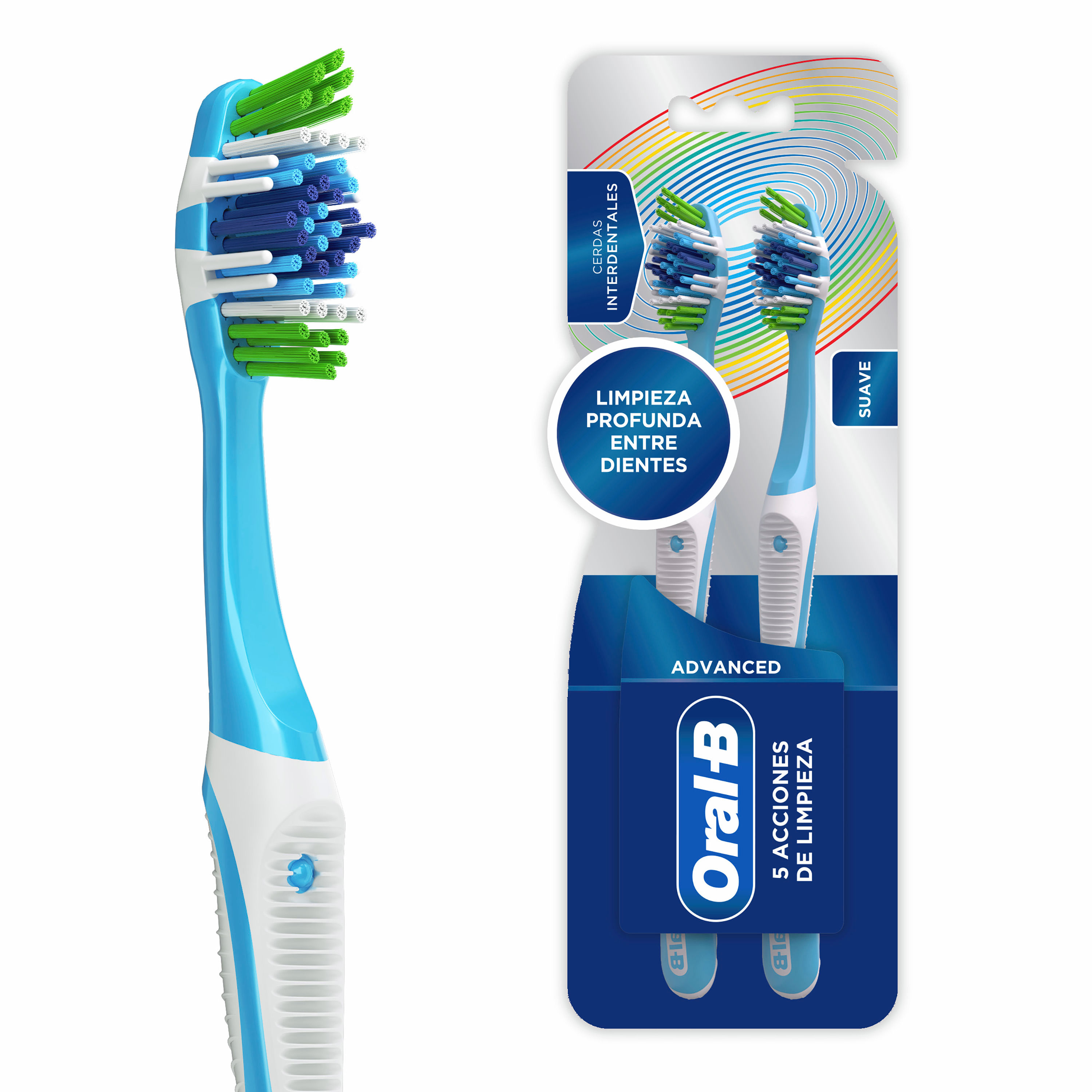 6-PK :: Suave:: Cepillo de dientes DenTrust de 3 caras:: Cepillarse mejor  fácilmente:: Resultados clínicamente probados:: Rápido, fácil y más eficaz
