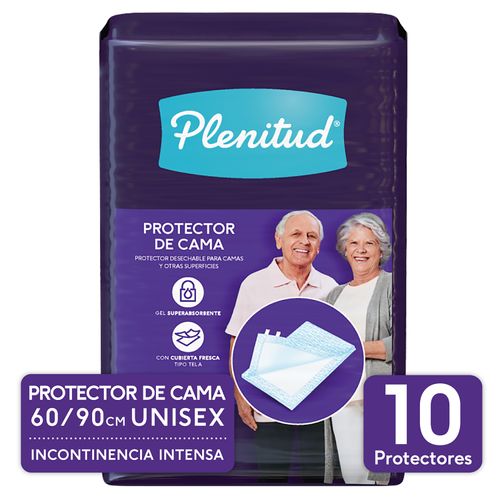 Protectores De Cama Plenitud 60/90 cm Unisex Incontinencia Intensa - 10 Unidades