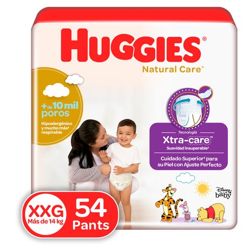 Pañales Huggies Natural Care Pants Etapa 5/XXG Hipoalergénico, Más De 14kg- 54Uds