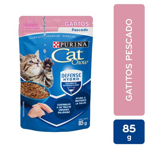 Alimento Húmedo Gato Marca Purina Cat Chow Defense Hydro Gatitos Pescado 85g