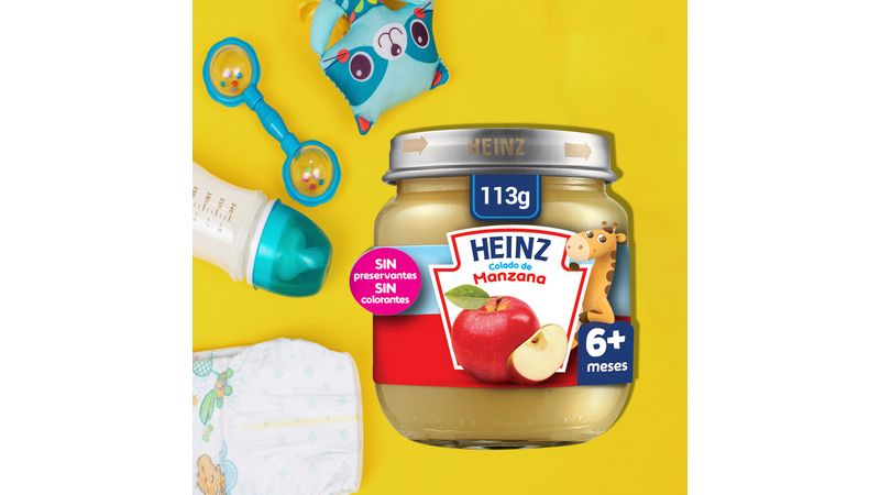 Papilla para Bebé Heinz Manzana Frasco de Vidrio de 113g