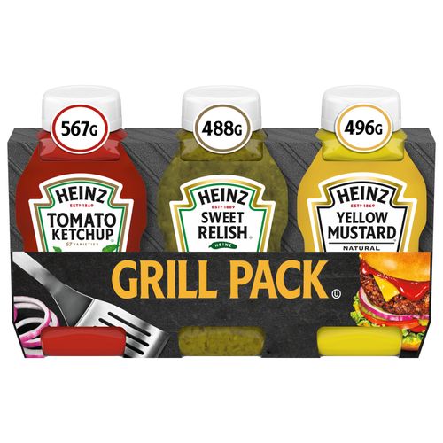 3 Pack Heinz Picnic Ketchup Relish Mustard - 37,5oz