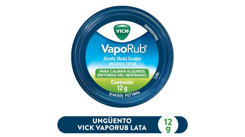 Comprar Ungüento Vick VapoRub Lata, Para Calmar Síntomas Del Resfriado -  12g/12 Uds