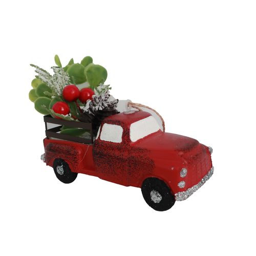 Adorno para árbol marca Holiday Time, Carro Rojo -14 cm