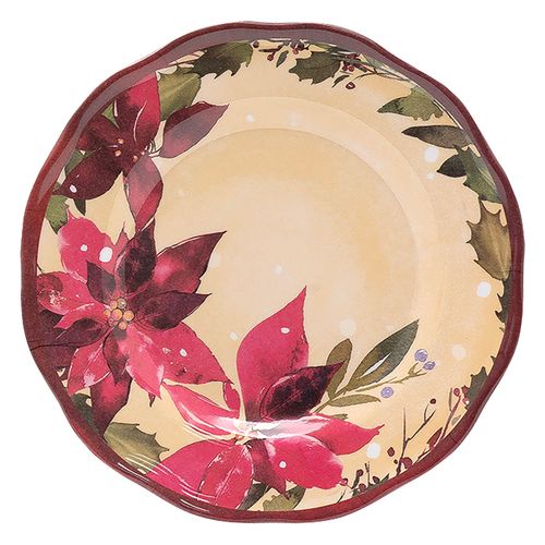 Plato marca Holiday Time, de melamina, color rojo -8 pulgadas