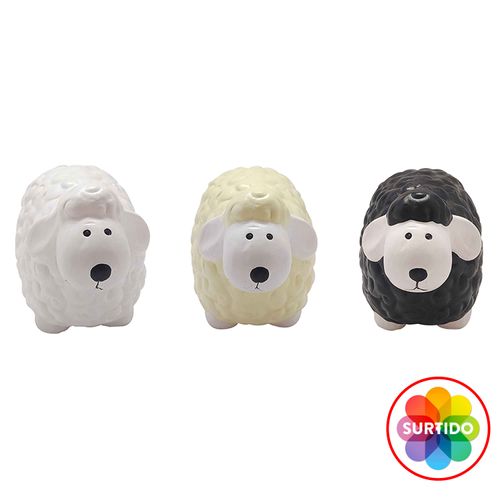 Ovejita decorativa marca Holiday Time, mediana -10.5 cm/ 1ud