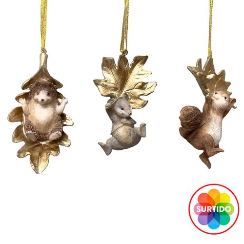 Adorno para árbol marca Holiday Time, diseño con animalitos -10.6 cm
