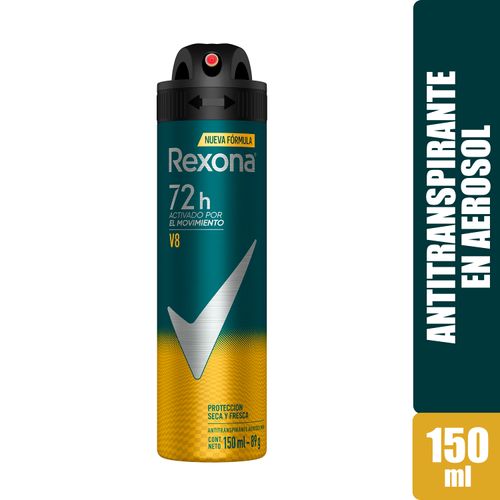 Desodorante Rexona Caballero V8 Protección Seca Y Fresca Aerosol - 150 ml