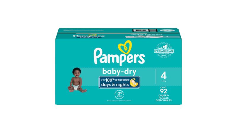 Pampers Pañales Baby-Dry, talla 4, 9-14kg, Maxi Pack (1 x 106