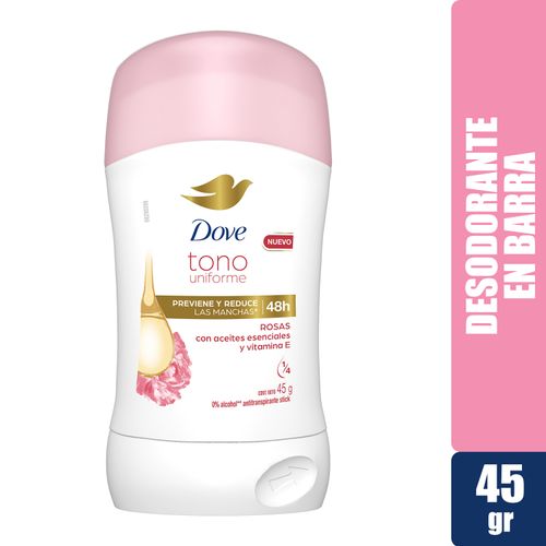 Desodorante Dove Tono Uniforme Rosas Y Vitamina E Barra - 45g