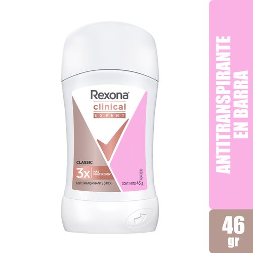 Desodorante Rexona Dama Clinical Expert Classic Barra - 46 g