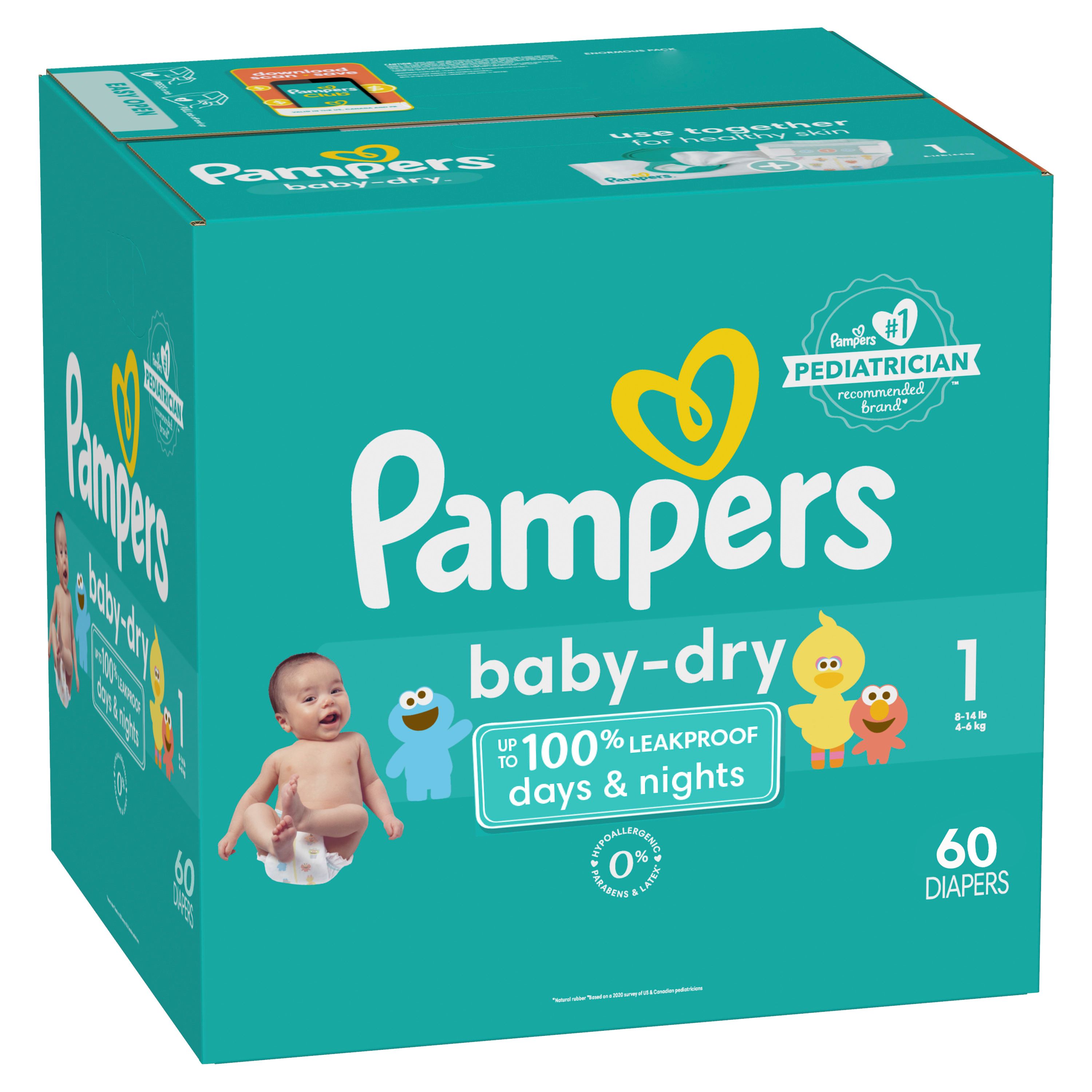 Pampers Baby Dry Talla 1 - 60 Pañales – Super Carnes - Ahora con