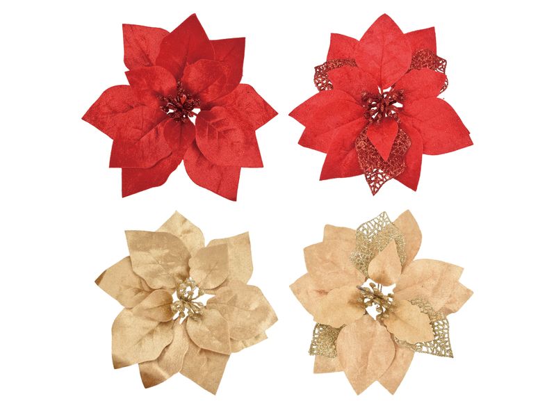 Flor-De-Navidad-Holiday-Time-Color-Roja-O-Dorada-Con-Clip-2-35870