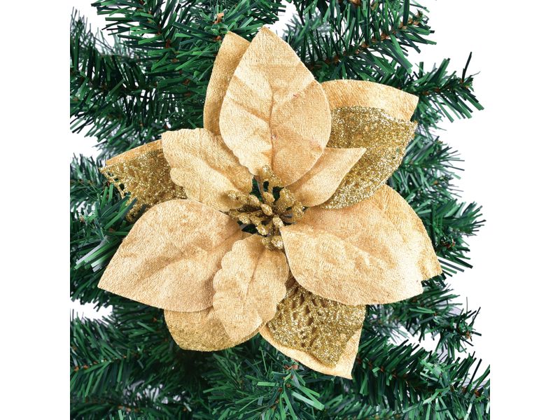 Flor-De-Navidad-Holiday-Time-Color-Roja-O-Dorada-Con-Clip-6-35870
