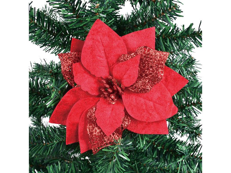 Flor-De-Navidad-Holiday-Time-Color-Roja-O-Dorada-Con-Clip-9-35870