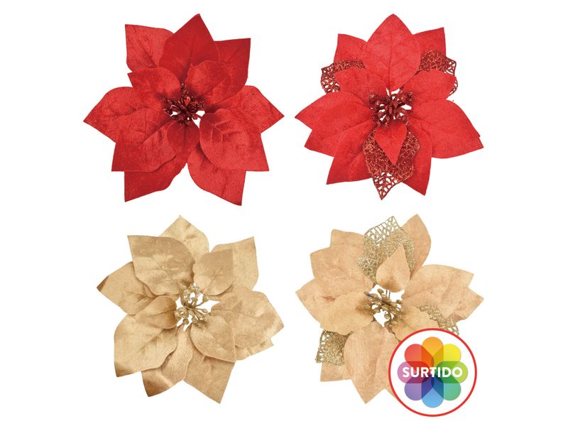 Flor-De-Navidad-Holiday-Time-Color-Roja-O-Dorada-Con-Clip-1-35870