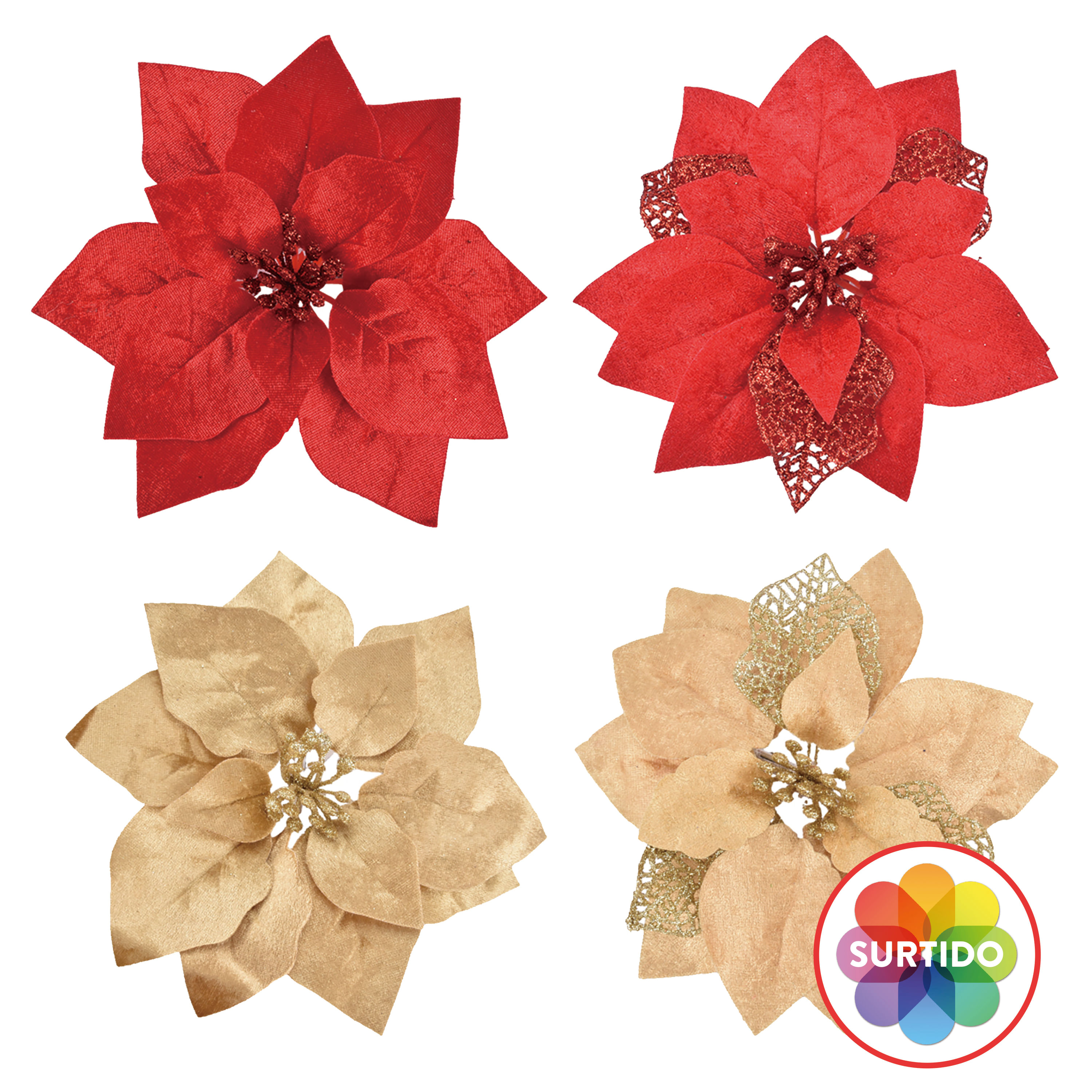 Flor-De-Navidad-Holiday-Time-Color-Roja-O-Dorada-Con-Clip-1-35870