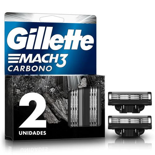 Repuesto para Rasuradora Gillette Mach3 Carbono con 3 Hojas, 2 Uds