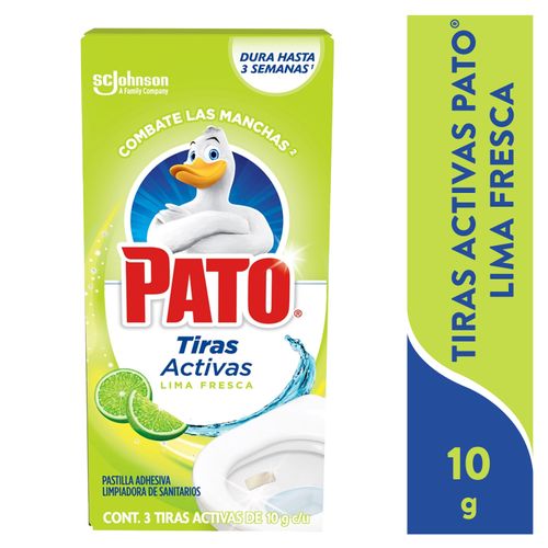 Tiras Activas Pato® Lima Fresca, Pastillas Adhesivas Para Sanitario - 3Uds