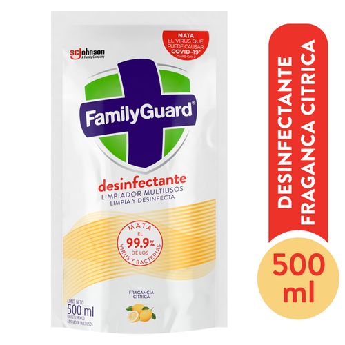 Desinfectante Family Guard  Limpiador Multisuperficies  Fragancia Cítrica -  500 ml