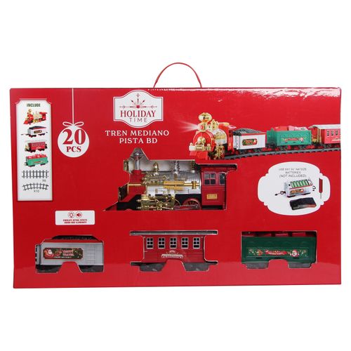 Tren Navidad Mediano Marca Holiday Time Con Pista 64X38.5 cm