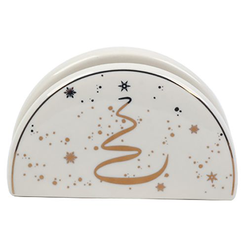 Servilletero Marca Holiday Time Blanco Con Dorado