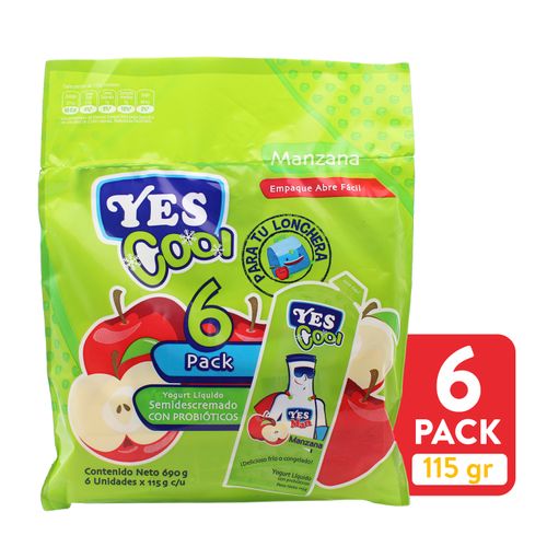 Yogurt Yescool Liq Bolsa Manzana 6Pack