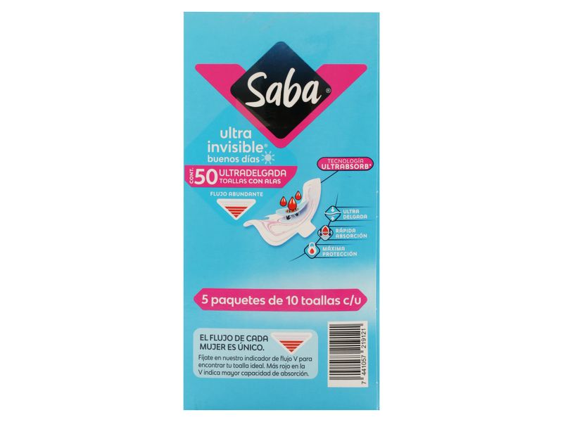 Toallas-Sanitarias-Saba-Ultrainvisible-Ultradelgada-Flujo-Abundante-Con-Alas-50Uds-3-35275