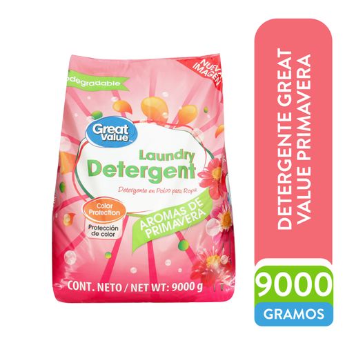 Detergente en polvo Great Value aroma primavera - 9000 g