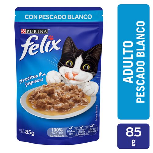 Alimento Húmedo Gato Adulto Purina Felix Pescado Blanco -85g