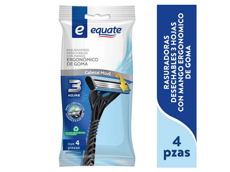 Rasuradoras-Desechables-Equate-3-Hojas-Mango-Ergon-mico-De-Goma-4Pzas-1-28459