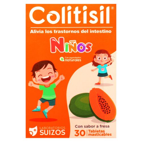 Colitisil Niños Sabor A Fresa - 30 Tabletas