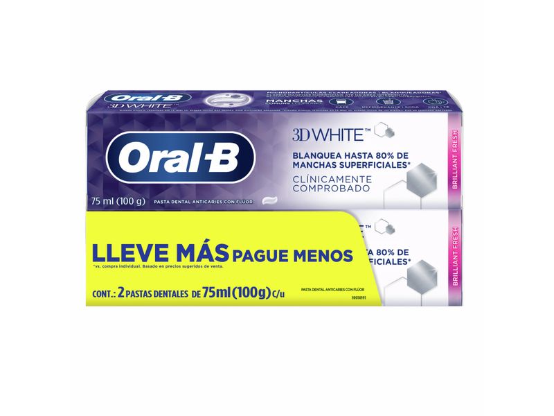 Pastas-Dentales-Oral-B-3D-White-Brilliant-Fresh-75-ml-100-g-2-Pack-150ml-2-15168