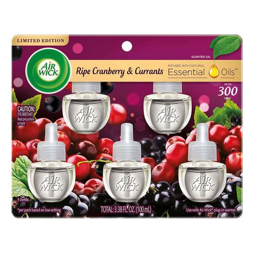 Aromatizante Electrico Airwick Ripe Cranberry. Set De 5 Unidades - 100 ml