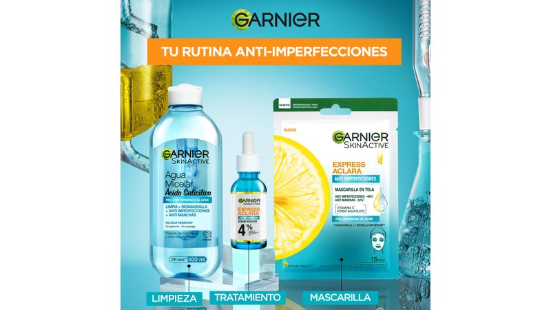Agua Micelar Anti Imperfecciones con Acido Salicilico Garnier – Glow  Skincare