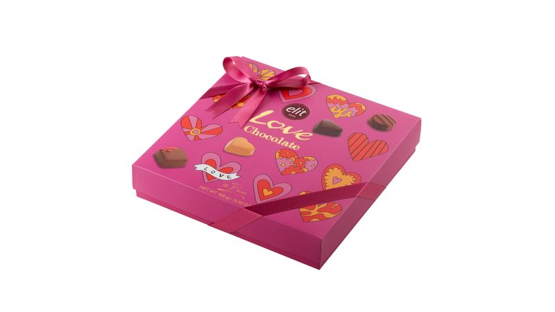 Caja de regalo de chocolate en forma de corazón rosa de San Valentín, 2  onzas (paquete de 10)