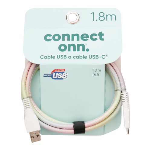 Cable Tipo C Onn Multicolor Con Luz Usb 1 - 8mt