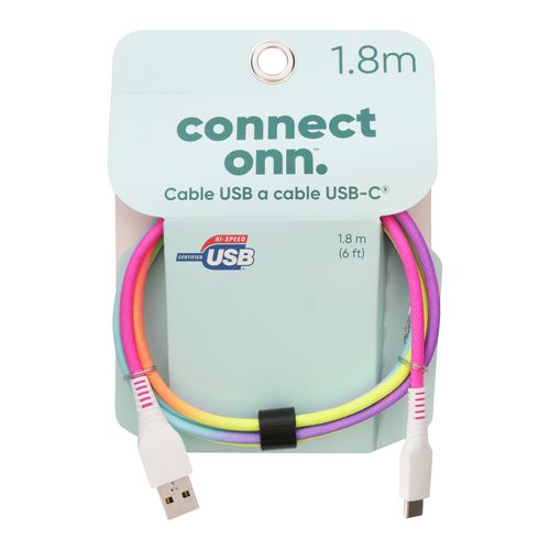 Cable Tipo C Onn Multicolor Con Luz Usb 1 - 8mt