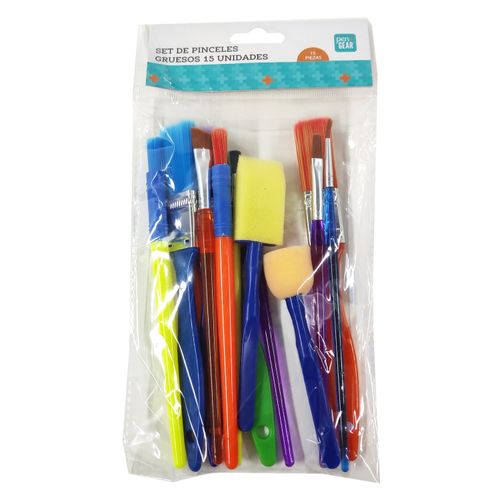 Kit de arte Pen Gear, incluye brochas y pinceles de esponjas -15 pzas