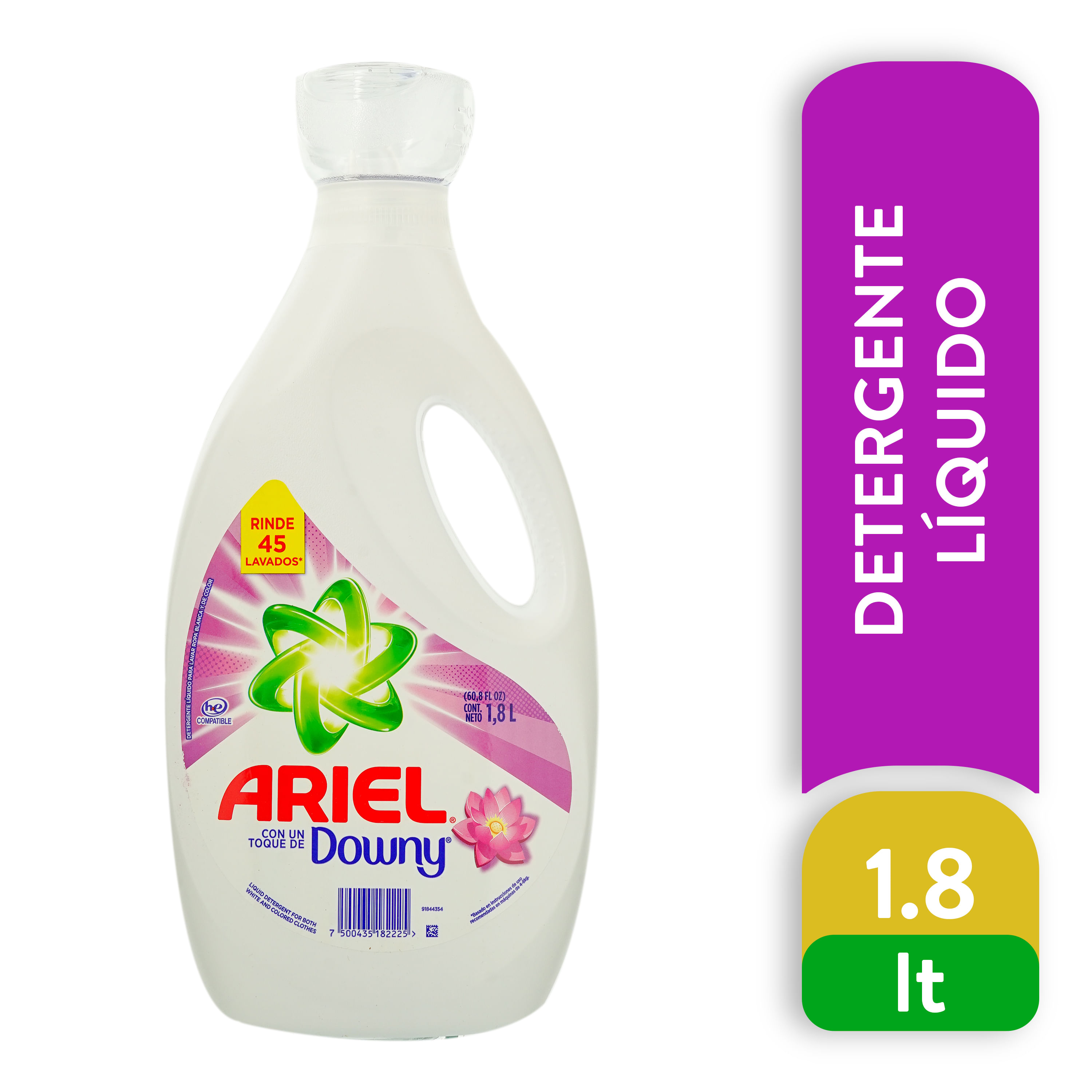 Detergente Líquido Ariel Doble Poder 1,8 litros Pack 2 unid